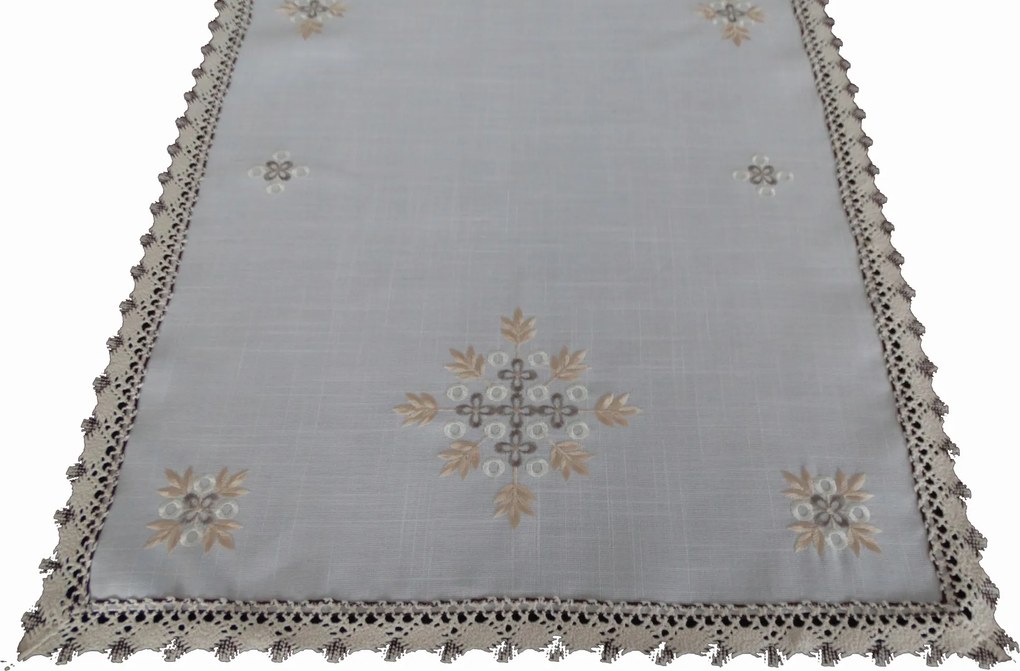 Mg Futófelület 8991 hímzett Ecru 60x120cm pamut csipke