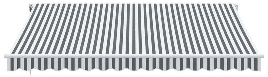 antracitszürke-fehér LED-es kézi napellenző 400 x 300 cm