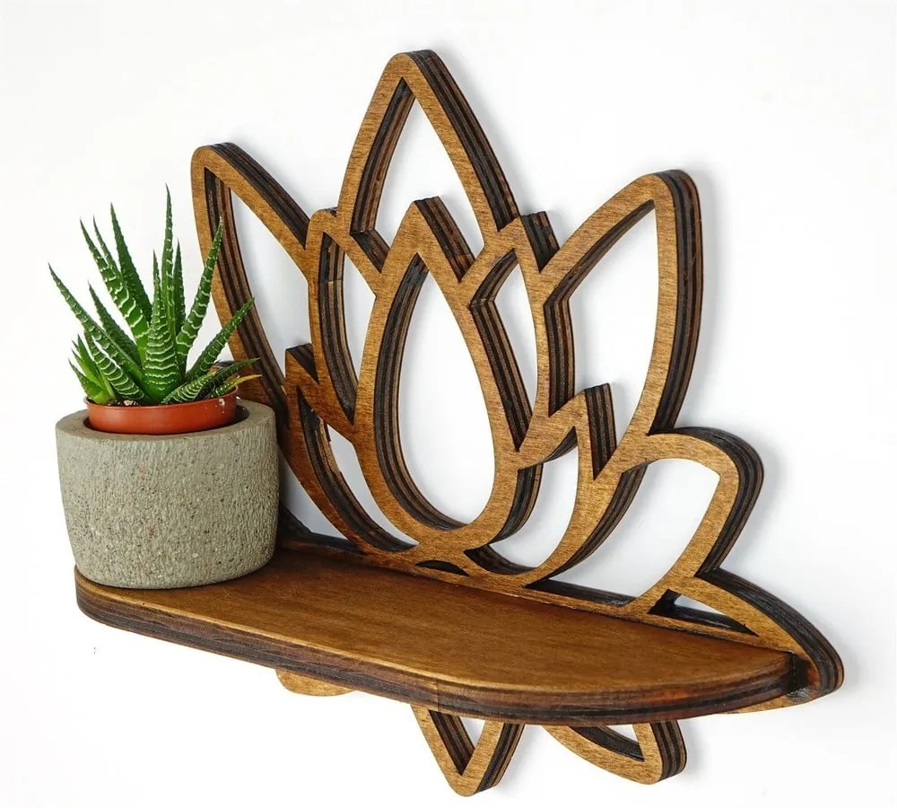 Natúr színű fali polc 33 cm Lotus – Kalune Design