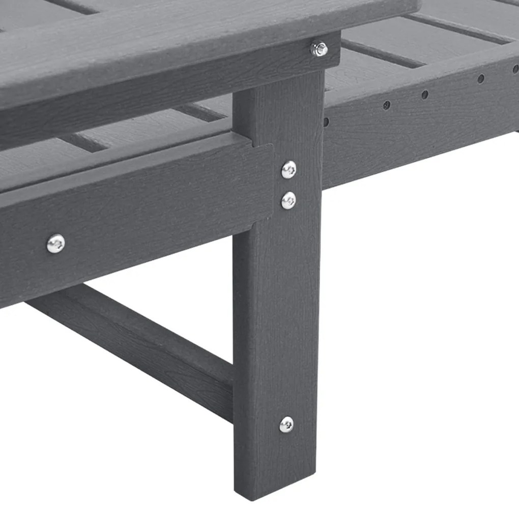 Napozóágy 2 db Világosszürke 162x53x98.5 cm HDPE