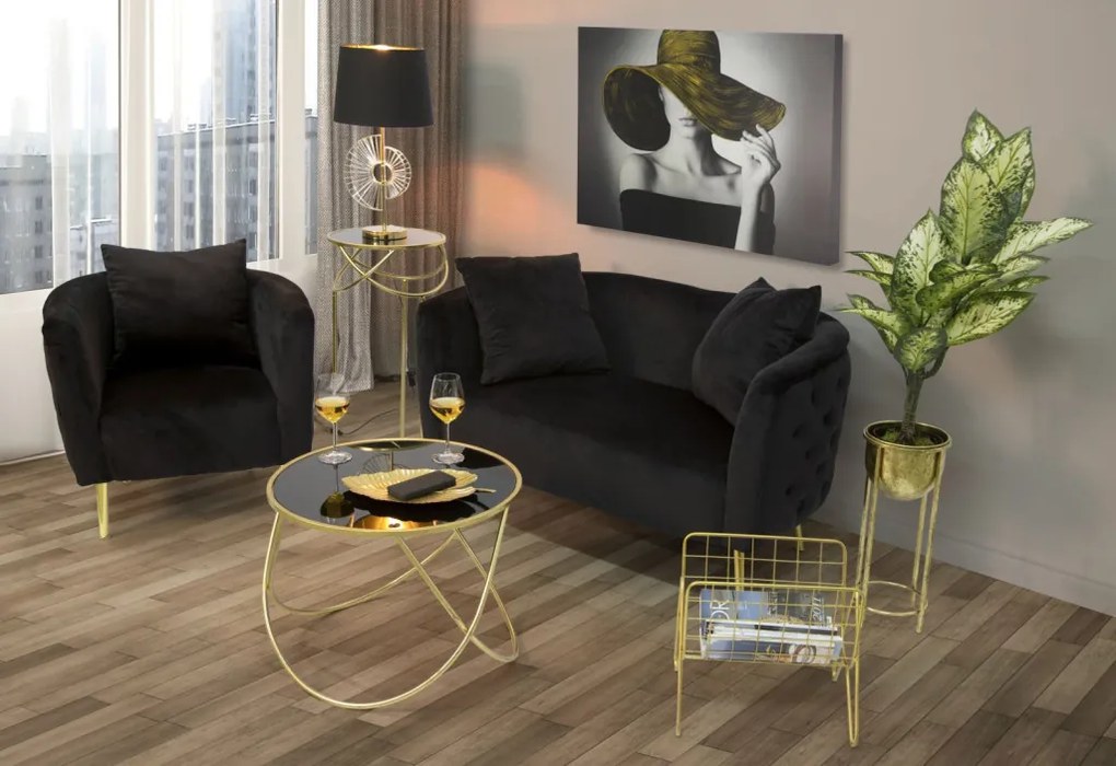Fotel bucarest fekete 76x74x71cm