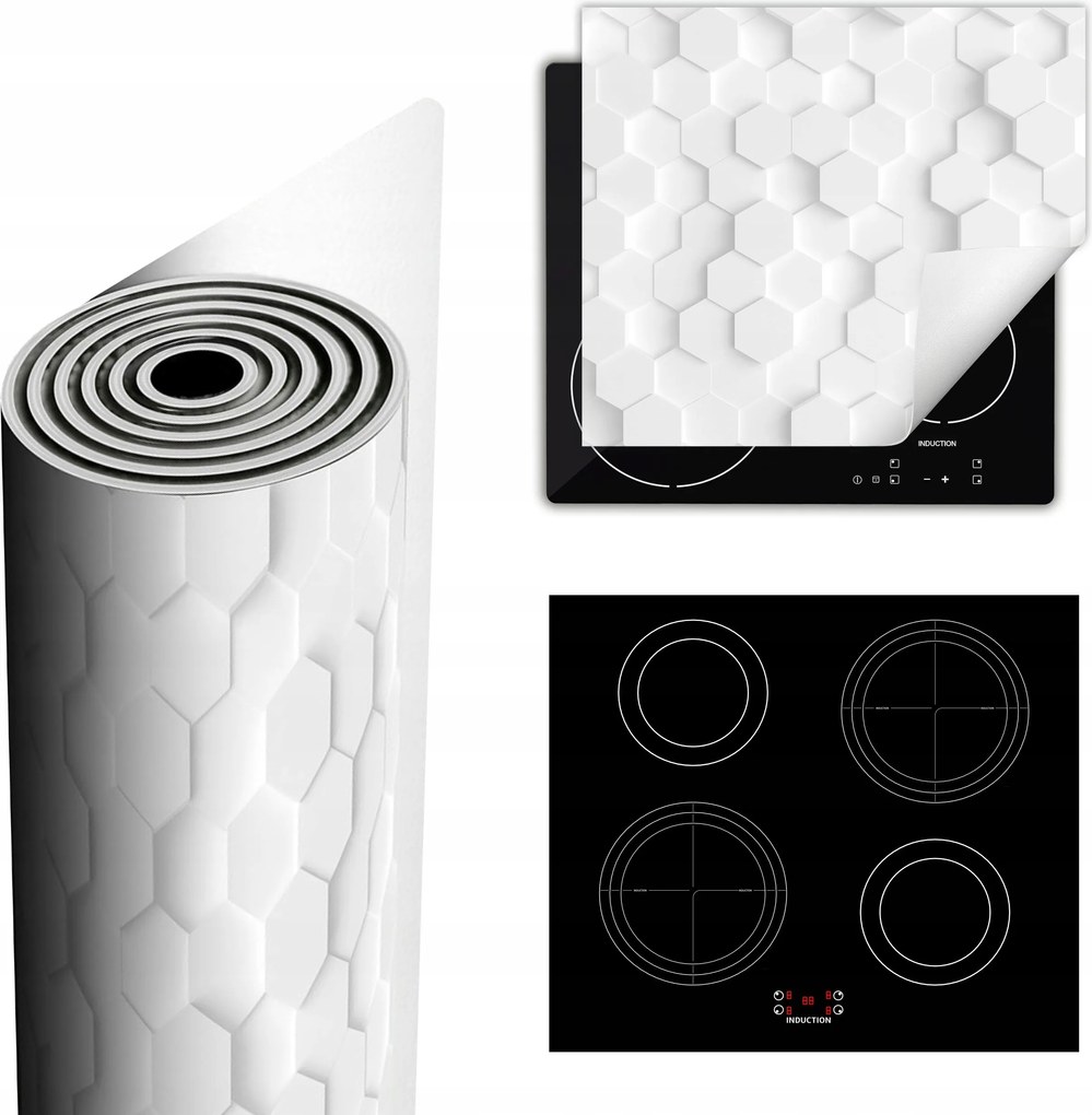 Tűzhelyvédő Szőnyeg Több Helyet Biztosít 60x52 fehér 3D