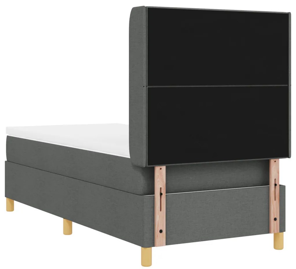 Boxspringágy Matrac 100x200 cm Világosszürke Anyag