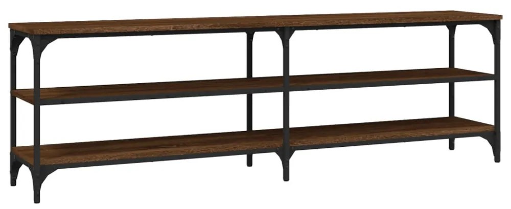 barna tölgy színű szerelt fa TV-szekrény 160 x 30 x 50 cm