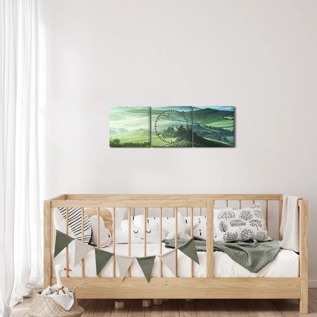 Kép - Toszkána, Olaszország (órával) (90x30 cm)