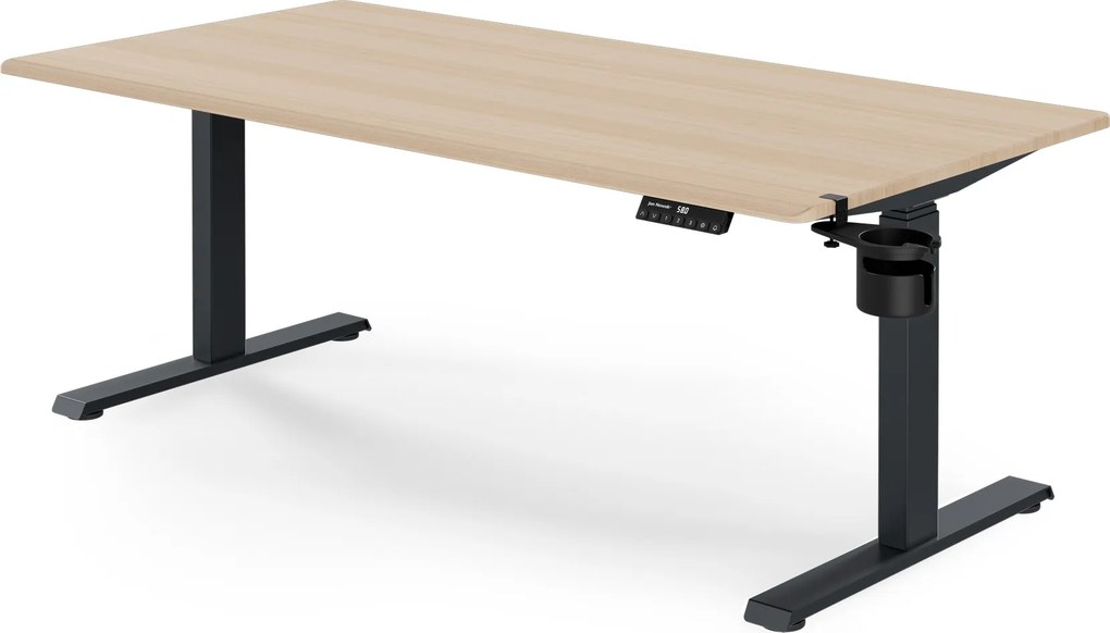 Elektromos íróasztal magasságállítással ergonomikus antracit/sonoma tölgy,1600x800 mm: ARIA