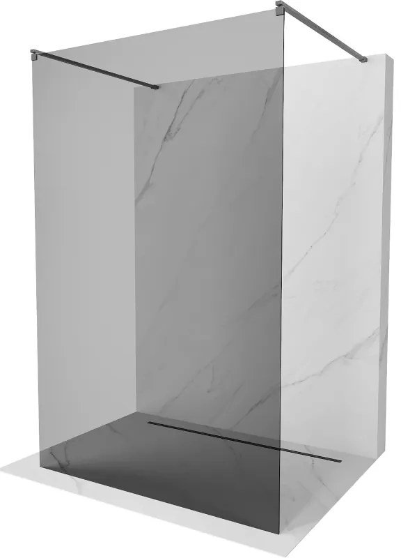 Mexen Kioto, Walk-In zuhany paraván 100 x 200 cm, 8mm szürke üveg, grafit profil, 800-100-002-66-40