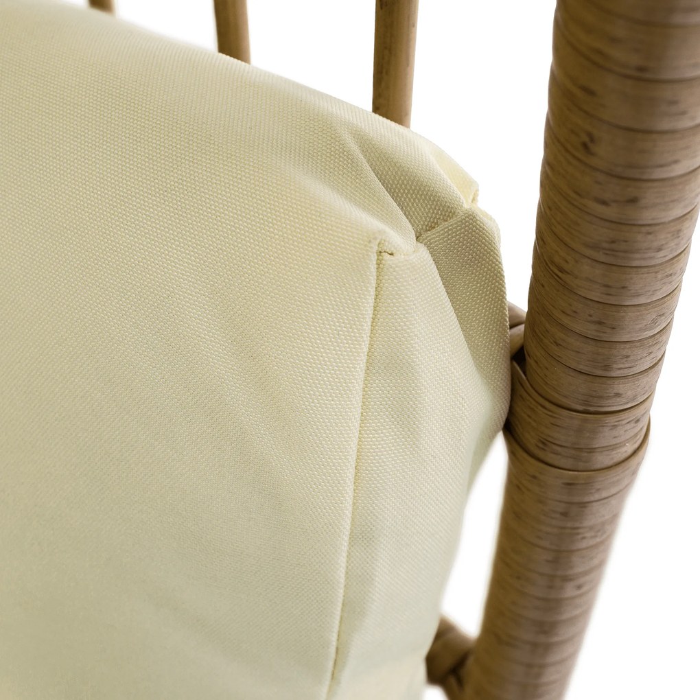 Rattan fotel, természetes/fekete/bézs, KARMEN