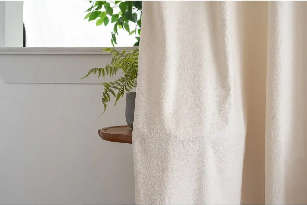 Sötétítő függöny DUNES VELVET 140x250 cm, krémszínű Felfüggesztés: Fém gyűrűk