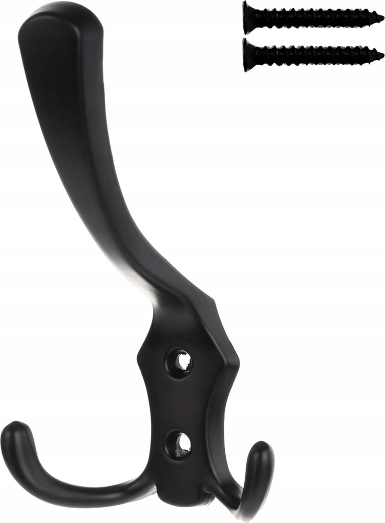 Akasztó Fekete tripla akasztós 3 karos fürdőszobai törölközőtartó