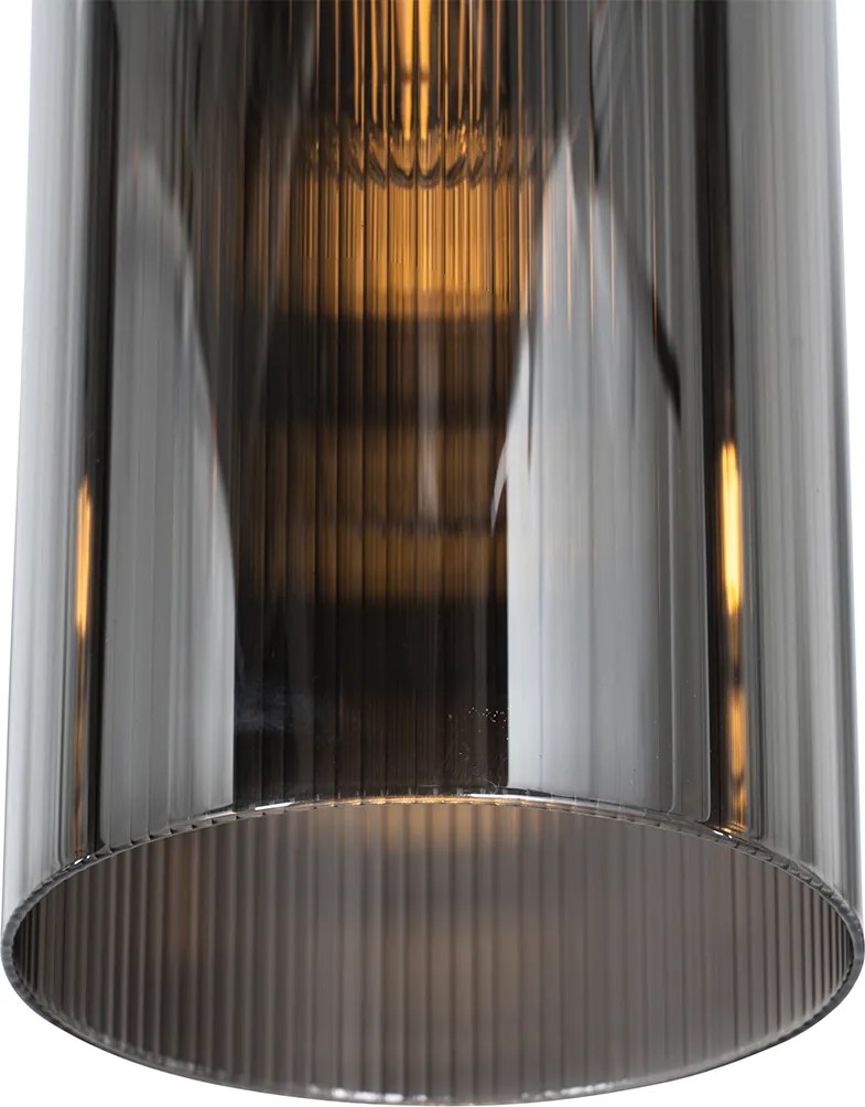 Okos függőlámpa fekete füstüveggel, 7 izzós, 7 Wifi ST64-es izzóval - Laura