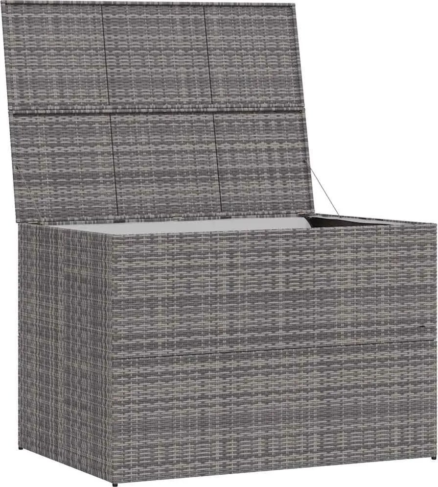 Szürke Polyrattan Kerti Tárolóláda 150 X 100 X 100 Cm