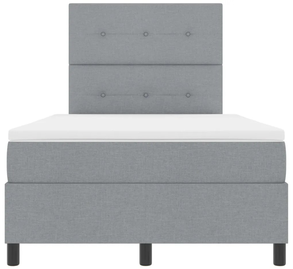 Boxspring Ágy Matraccal Világosszürke Kis Kétszemélyes Szövet