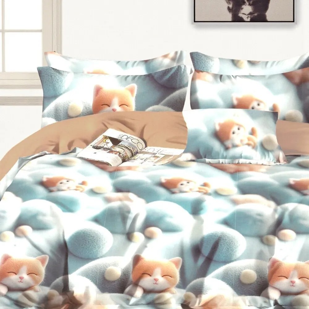 Gyerek ágyneműhuzat NINO KITTY 100x140 cm