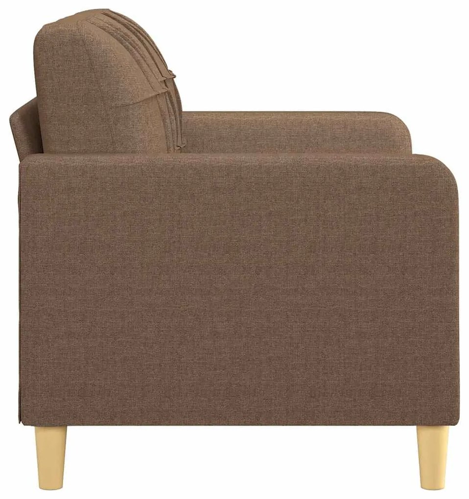 kétszemélyes barna szövetkanapé 120 cm