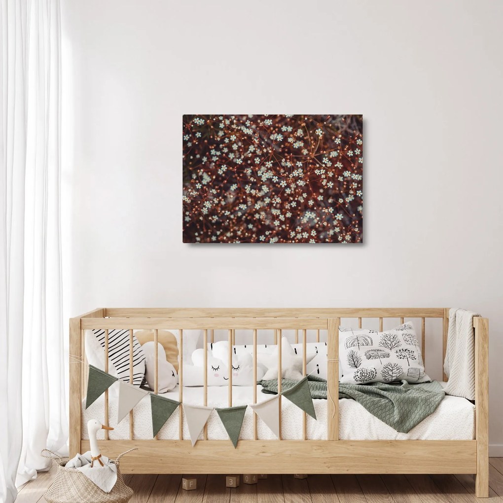 Erdei nefelejcs virág képe (üvegen) (70x50 cm)
