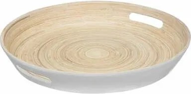 Tálaló tálca Bambusz 42cm fehér Modern