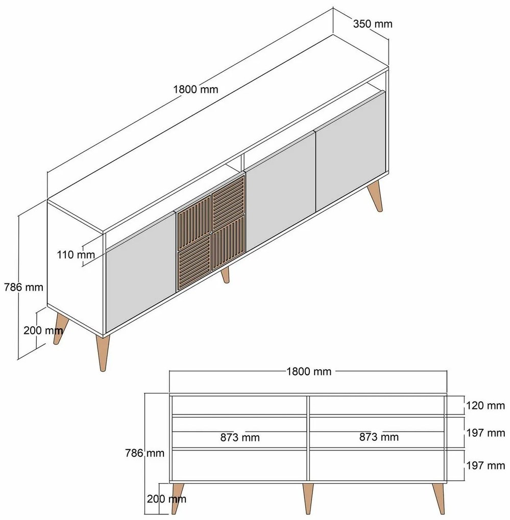 Milan 2 White szekrény
