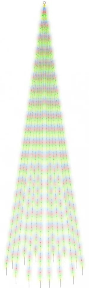 karácsonyfa zászlórúdon 1134 színes LED-del 800 cm