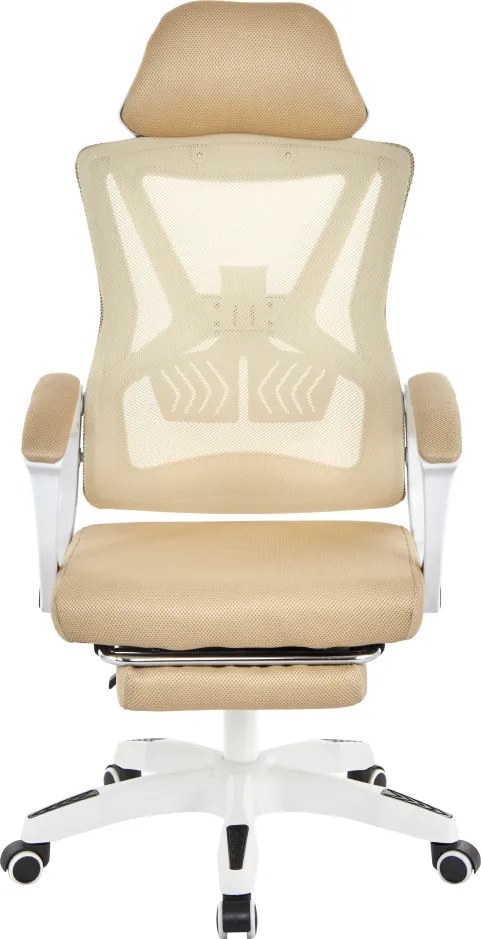 Irodai szék, bézs/fehér, teherbírás 150 kg, MALVIN