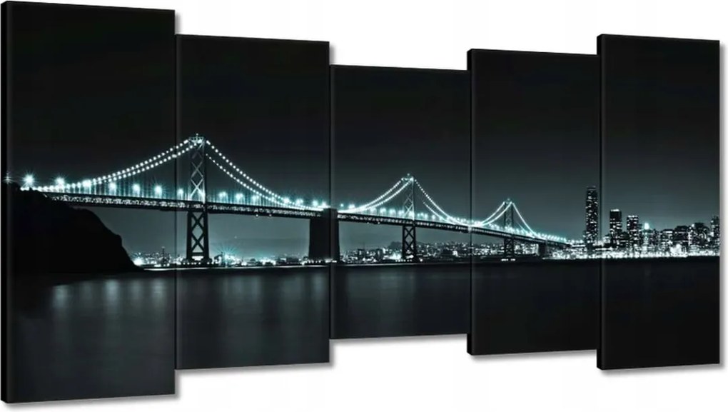 Vászonkép 150x80 Usa Híd az éjszakában Fények