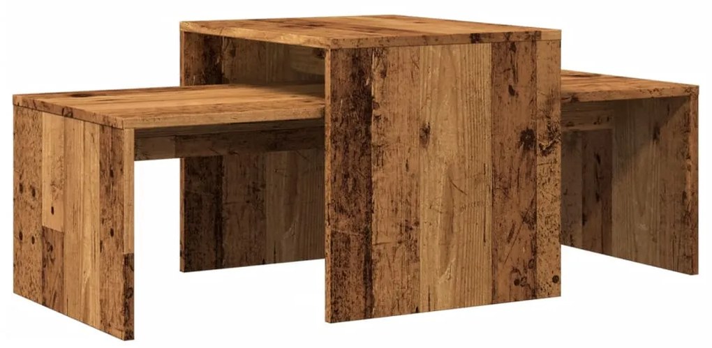 antik fa színű szerelt fa dohányzóasztal 100 x 48 x 40 cm
