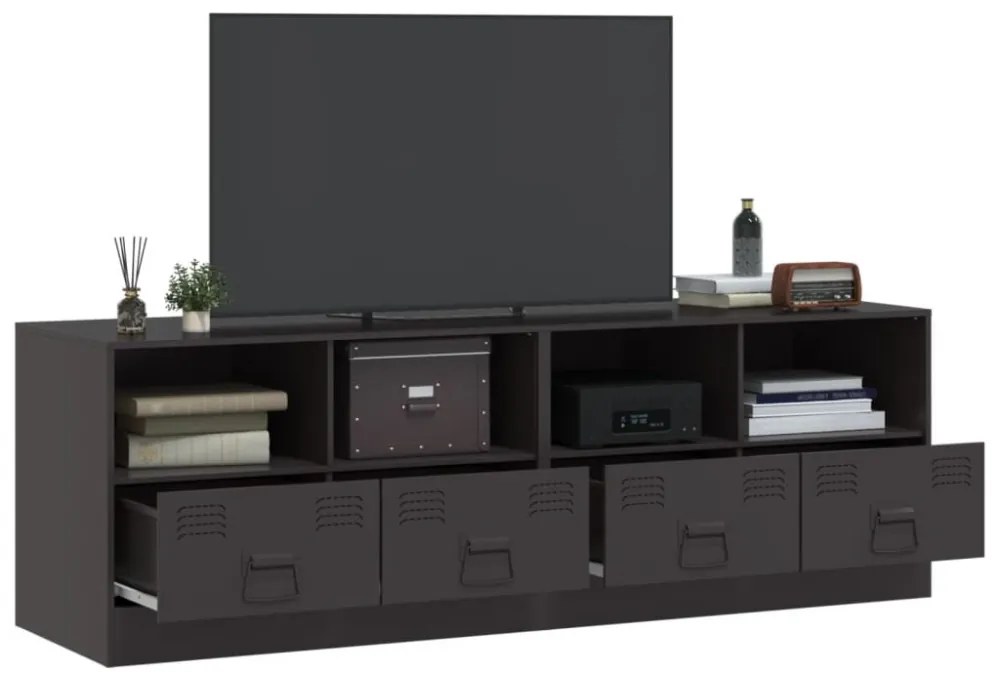 2 db fekete acél TV-szekrény 67 x 39 x 44 cm