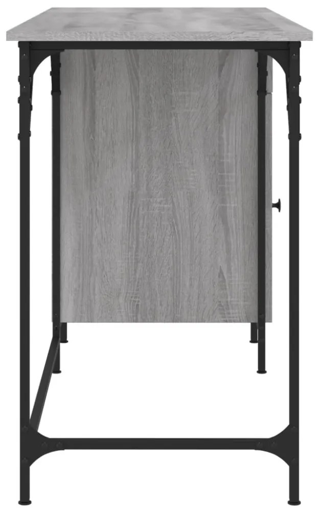szürke sonoma szerelt fa számítógépasztal 131 x 48 x 75 cm