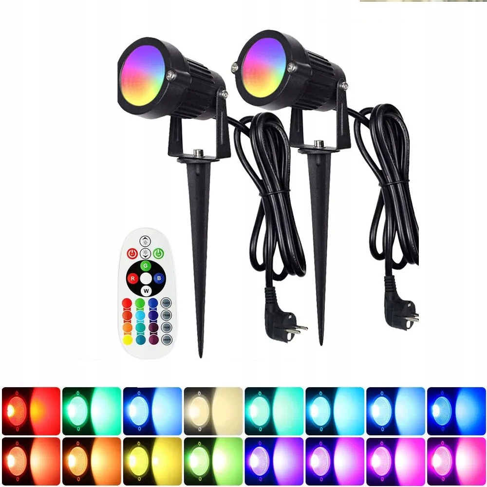 Kerti Reflektor Fák Megvilágításához Földbe Szúrható Lámpa Fekete 2DB