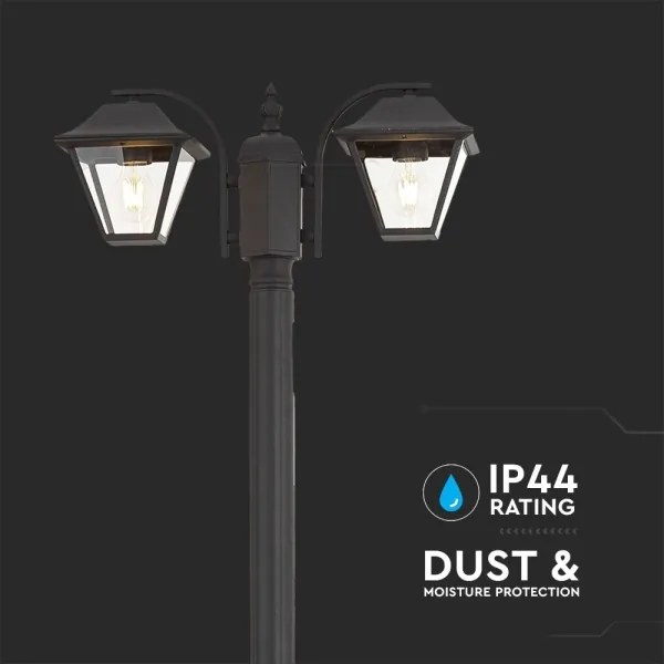Kültéri lámpa 2xE27/60W/230V IP44 232 cm fekete