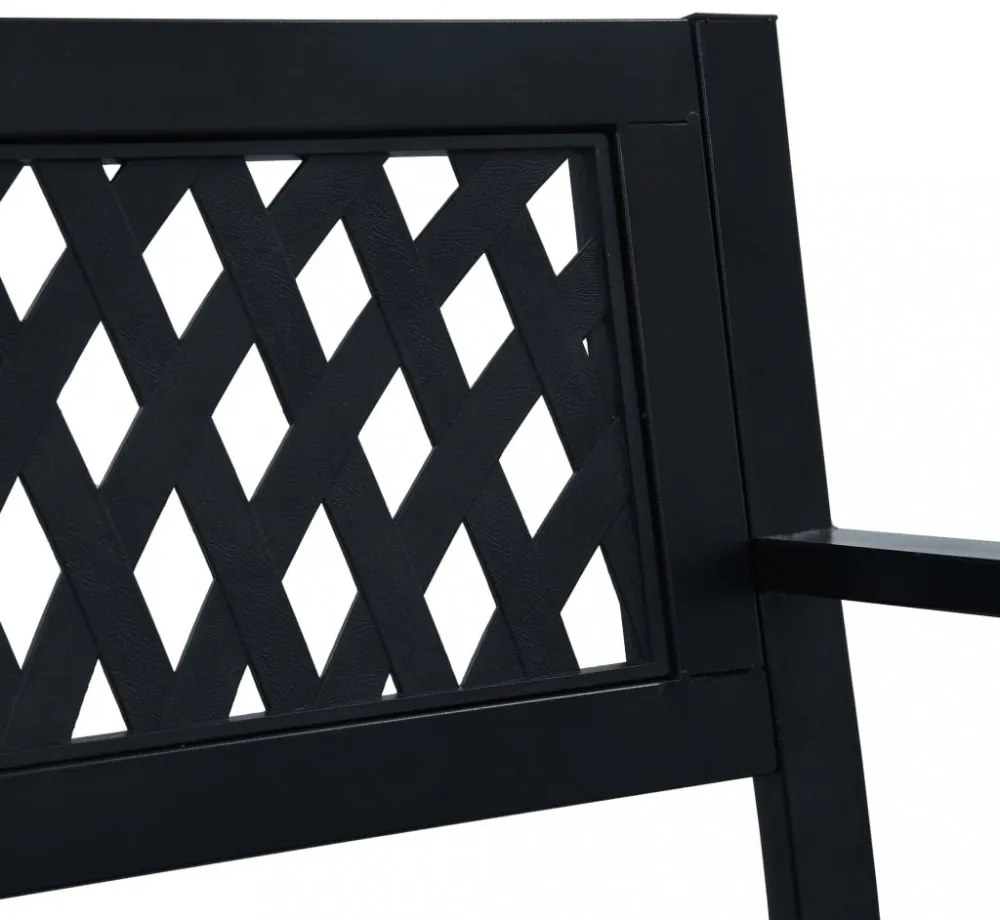 fekete acél kerti pad 120 cm