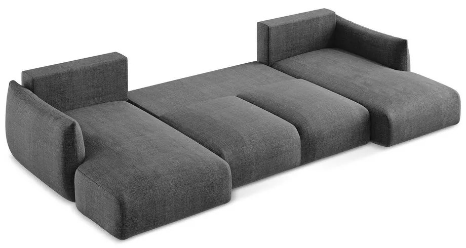 Sötétszürke kinyitható sarokkanapé (U alakú) Leila – Makamii