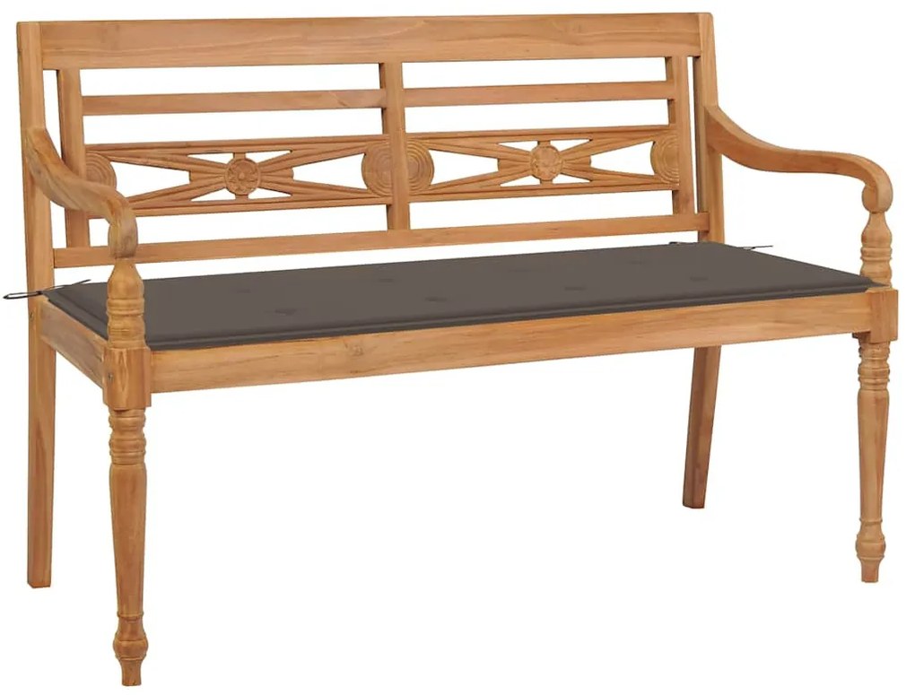 tömör tíkfa Batavia pad tópszínű párnával 120 cm