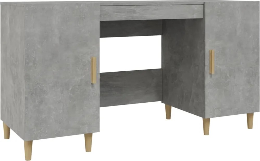 vidaXL betonszürke szerelt fa íróasztal 140 x 50 x 75 cm