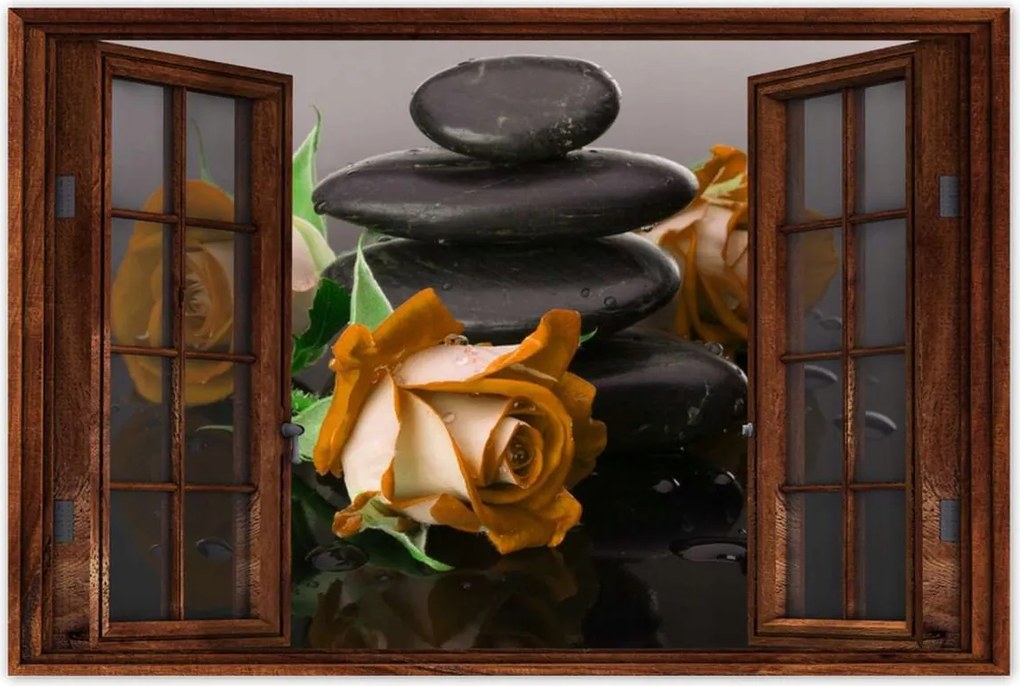 Poszterek 120x80 Narancssárga rózsák Spa