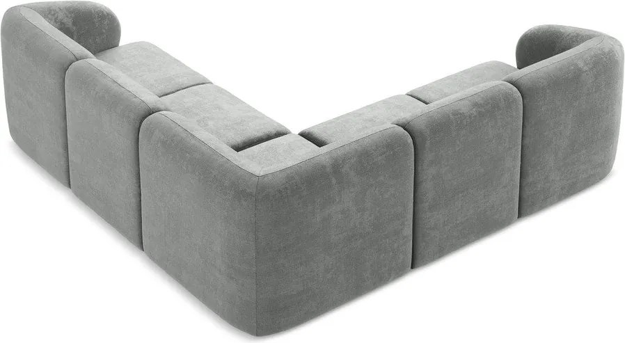 Szürke zsenília sarokkanapé Lani – Makamii