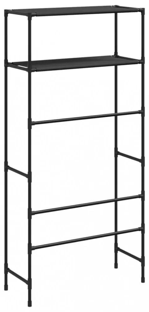 2 szintes fekete vas mosógép feletti tárolóállvány 69x28x143 cm