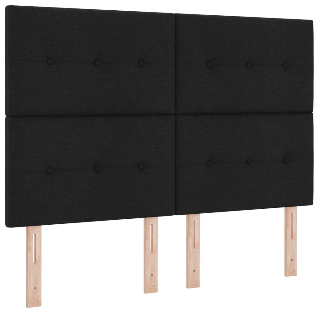 Box Spring Ágy Matraccal Fekete 140x200 cm Szövet