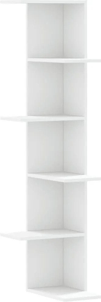 vidaXL fehér szerelt fa fali sarokpolc 36,5 x 36,5 x 140 cm