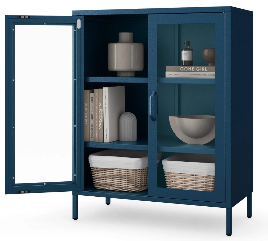 Vitrin GINA, 800 x 1015 x 400 mm, Modern: sötétkék