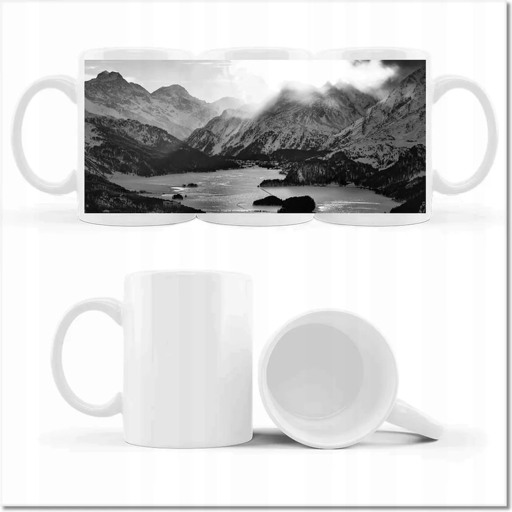 Nyomott mintás bögre Falu Sils Maria kilátás