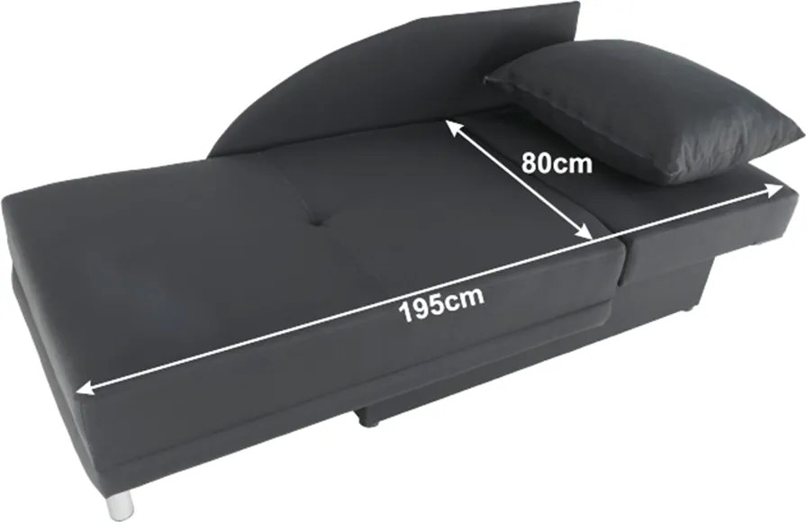 Kinyitható kanapé, szürke-fekete szövet, jobbos, LAUREL