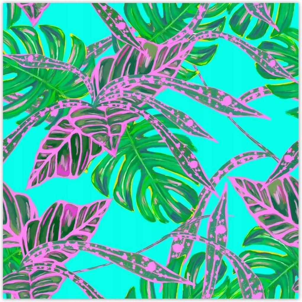 Poszterek 140x140 Monstera Rózsalevelek