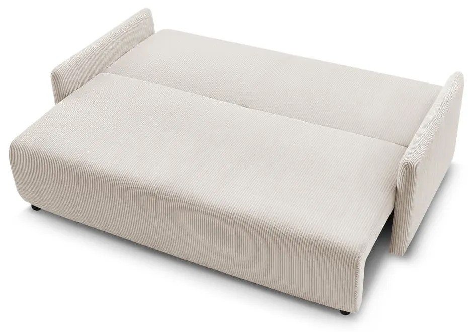 Bézs kordbársony kinyitható kanapé 211 cm Marcel – Bobochic Paris