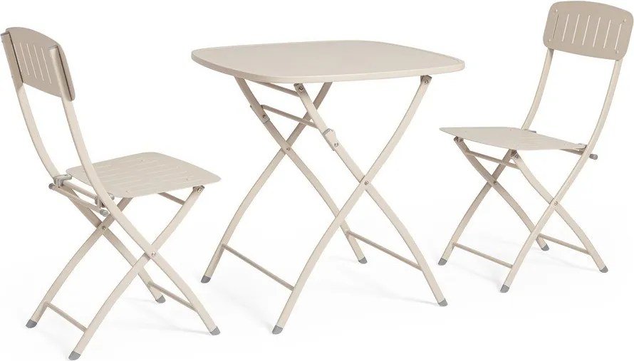 Bézs acél kétszemélyes kerti étkezőgarnitúra Yvonne – Bizzotto