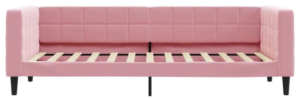 rózsaszín kihúzható bársony heverő fiókkal 80 x 200 cm