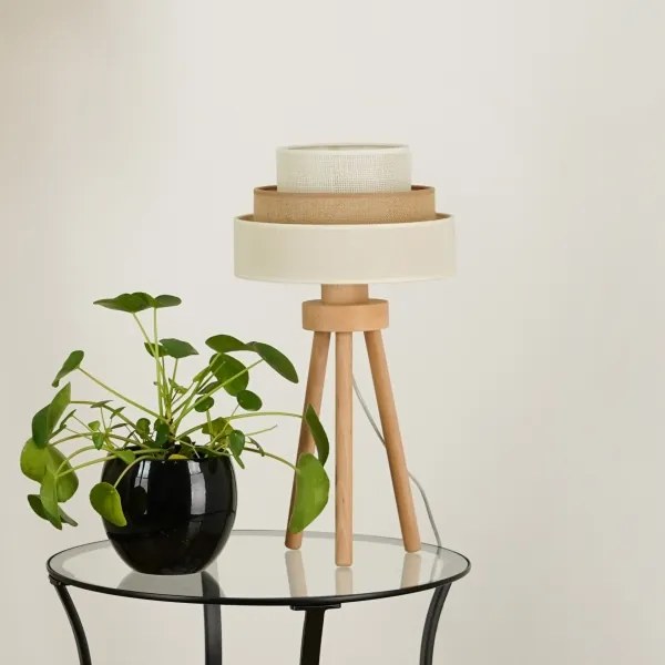 Brilagi - DENVER LUNETA asztali lámpa 1xE27/15W/230V bézs/barna/krém