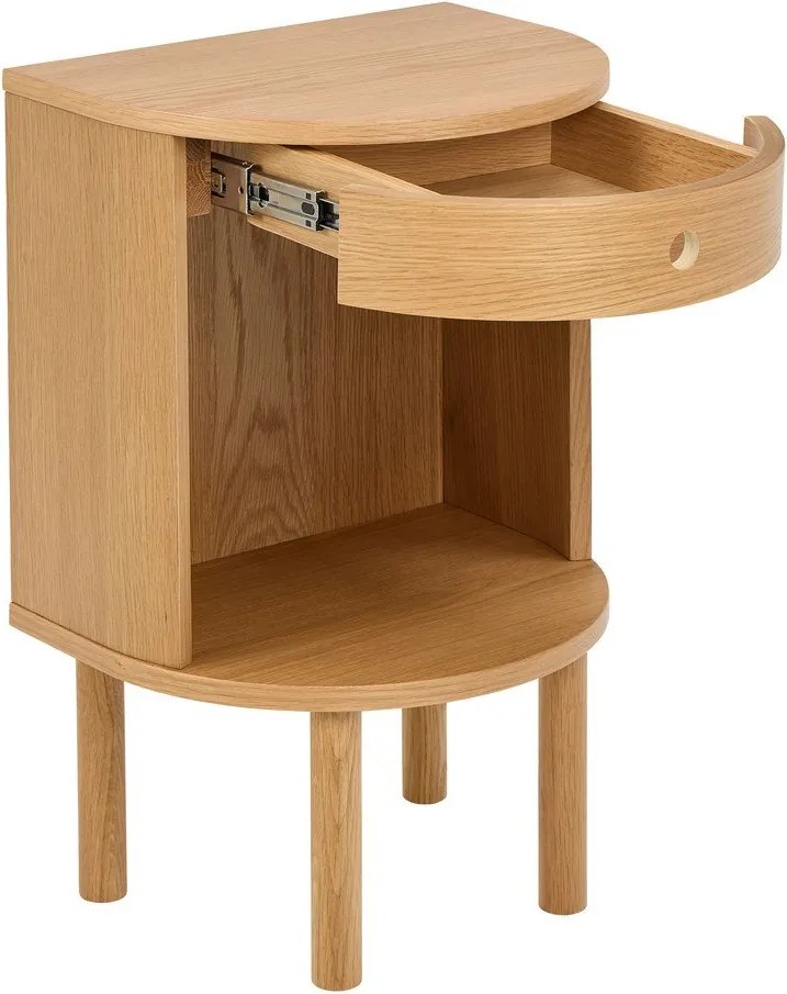 Világos natúr színű éjjeliszekrény tölgyfa dekorral Paron – Actona