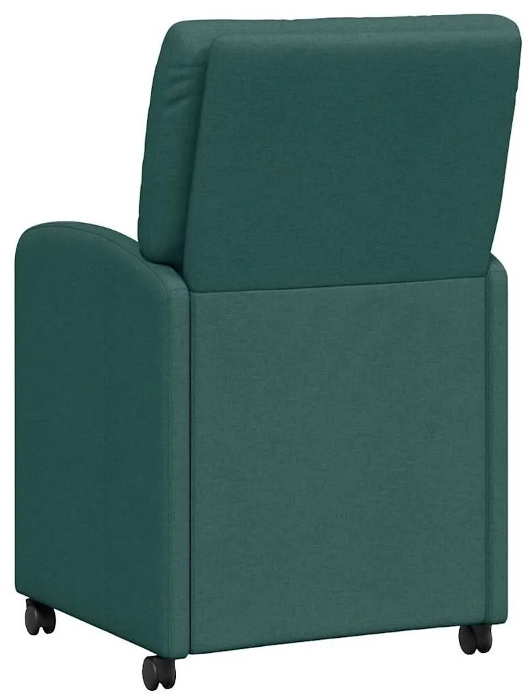 Kerekes Étkező Székek 2 pcs Sötétzöld 57 x 67 x 95 cm szövet