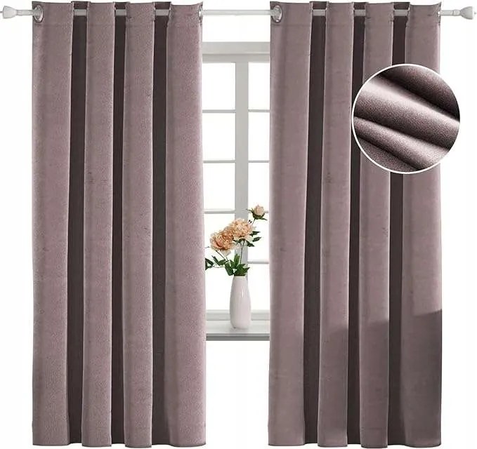 Velúr sötétítő függöny 140x180cm Szín Rózsaszín 2 db-os szett